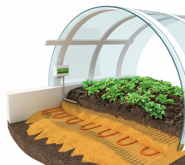 Heating system for greenhouse soil Heating system for greenhouse soil
