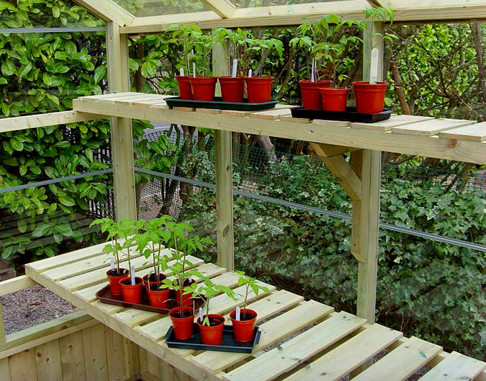 Wood greenhouse shelving Wood greenhouse shelving